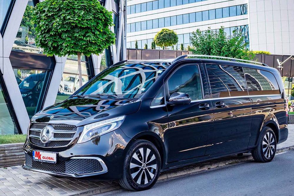 Private Mercedes transfer waiting at Sofia Airport arrivals for the ride to the city centre