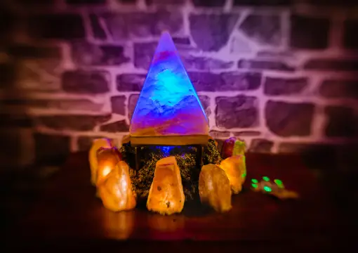 Glowing crystal in the Once Upon a Time room