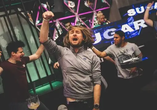 Dancing in the club at the end of the pub crawl
