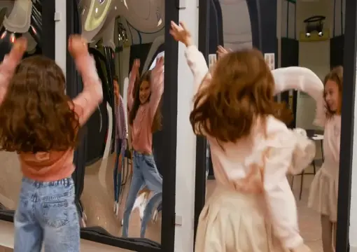 Girl in the mirror room