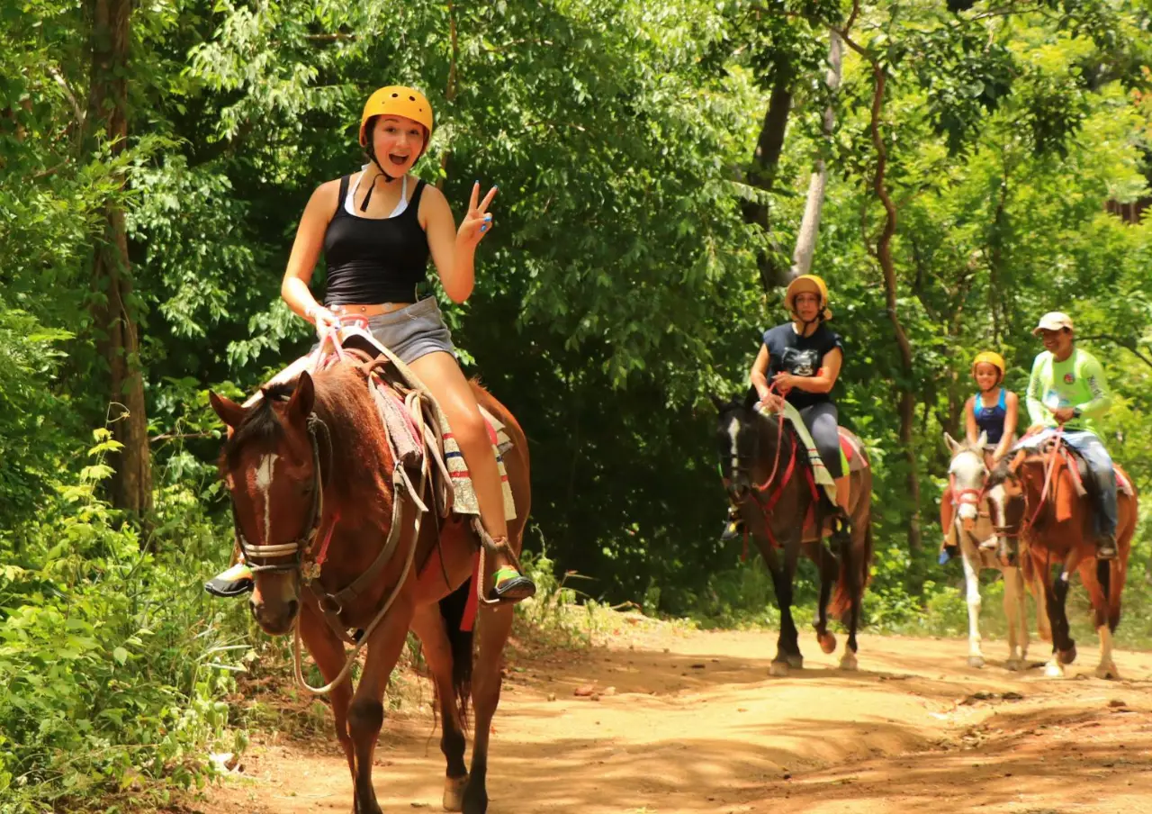 Group of riders on a forest trail on Vitosha near Sofia