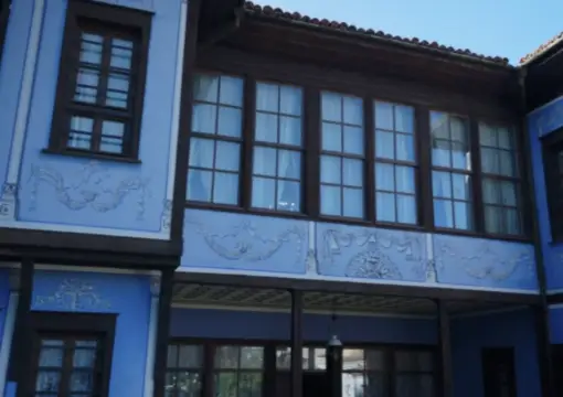 A blue Revival house in Plovdiv Old Town