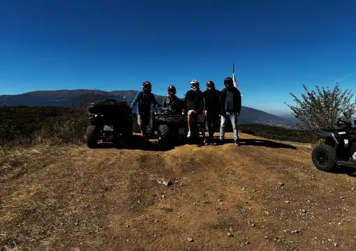 ATV riders on a mountain top near Sofia