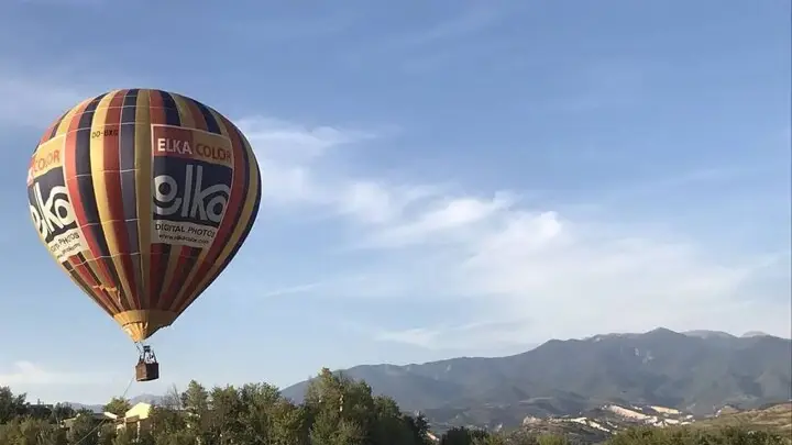 Balloon over the hills outside Sofia