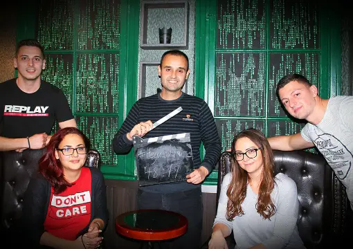 Group of friends after playing The MaTRICK in Sofia