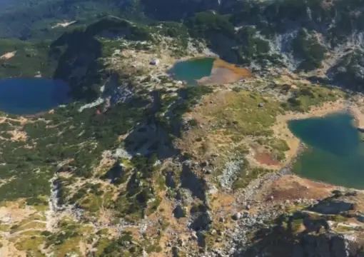 Aerial view of the Seven Rila Lakes cirque