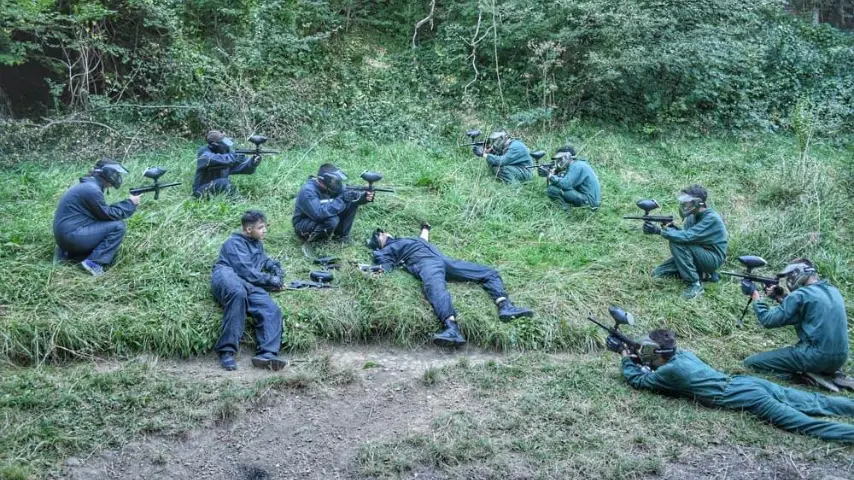 Paintball game in the forest on Vitosha
