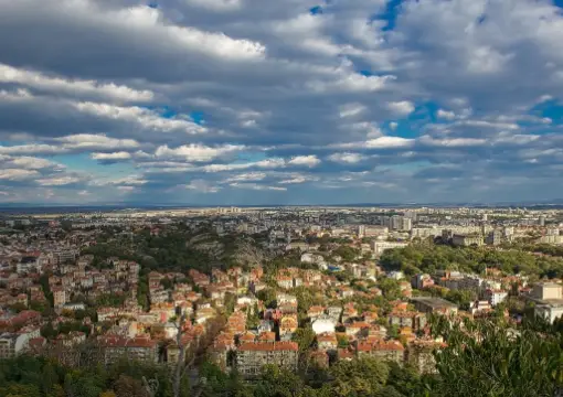 Plovdiv seen from one of its hills