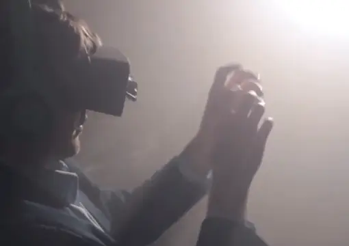 Player in a VR headset during the Mind Quest thriller in Sofia