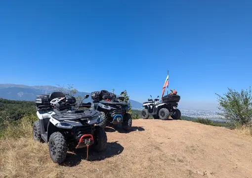 ATVs on a ridge with a view of Sofia