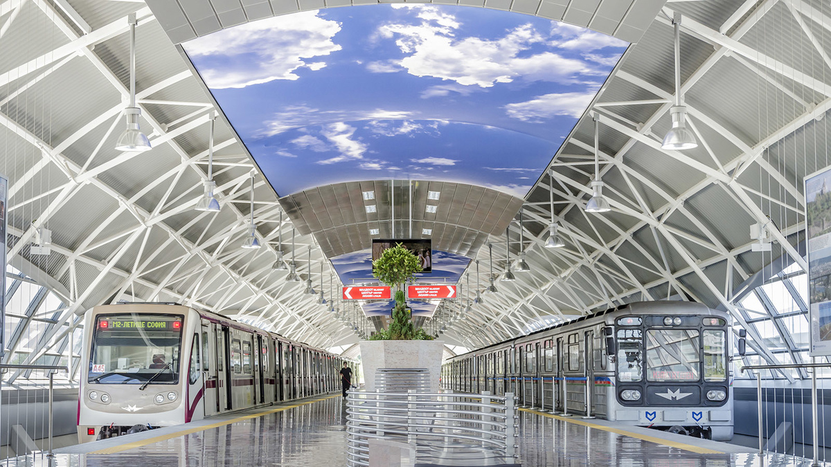 Sofia Metro M4 line train at Airport Station - Transport Guide